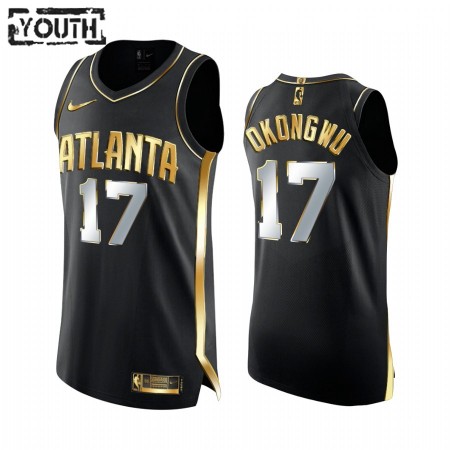 Camiseta Niños NBA Atlanta Hawks Onyeka Okongwu 17 2020-21 Negro Golden Edition Swingman